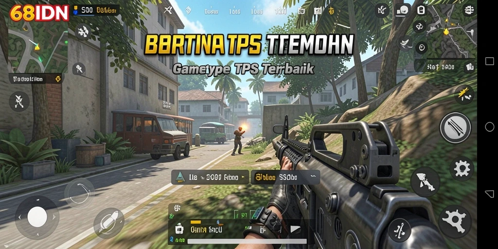 Screenshot 68IDN menampilkan aksi pertempuran TPS yang intens.