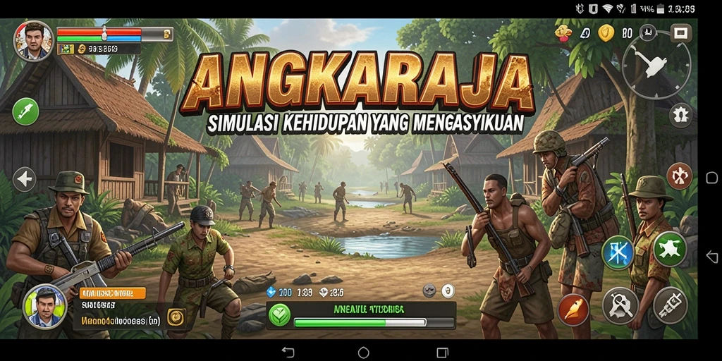 Tampilan gameplay ANGKARAJA yang menarik dan realistis.