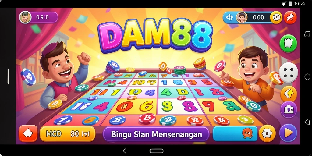 Tampilan permainan Bingo yang seru dan dinamis di DAM88.