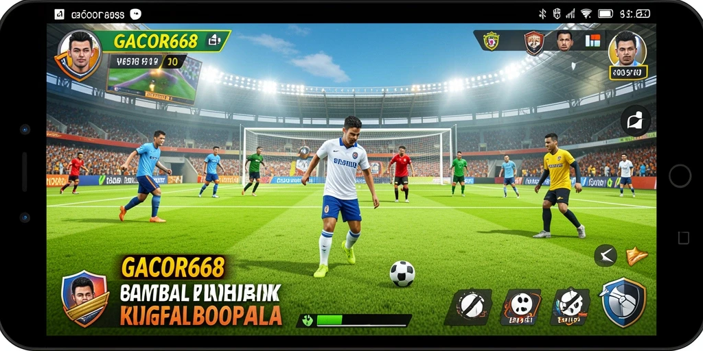 Tampilan gameplay nyata dalam game sepak bola GACOR668.