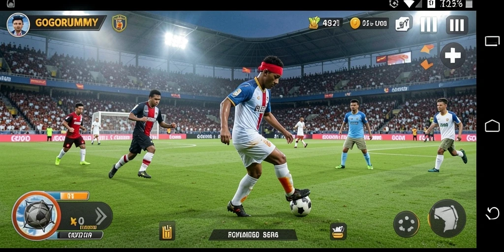 Tampilan menangkap momen seru pertandingan sepak bola di GOGORUMMY.