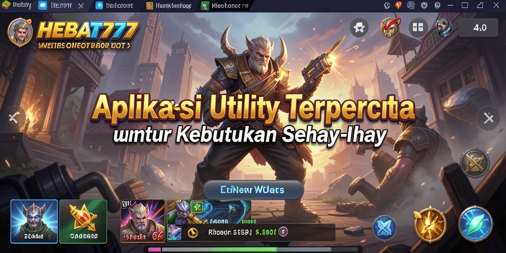 Tampilan utama HEBAT777 dengan berbagai fitur Utility yang efisien.