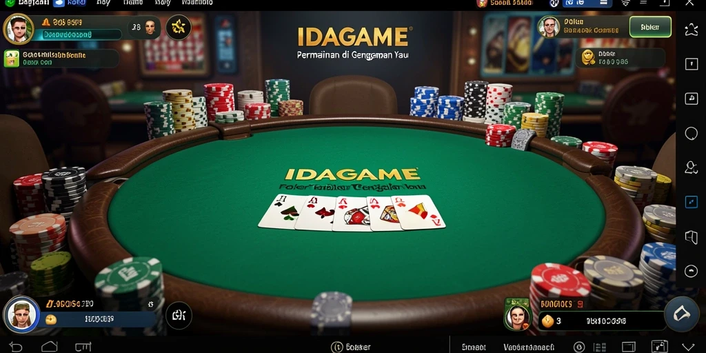 Tampilan gameplay IDAGAME yang seru dan menegangkan saat bermain Poker.