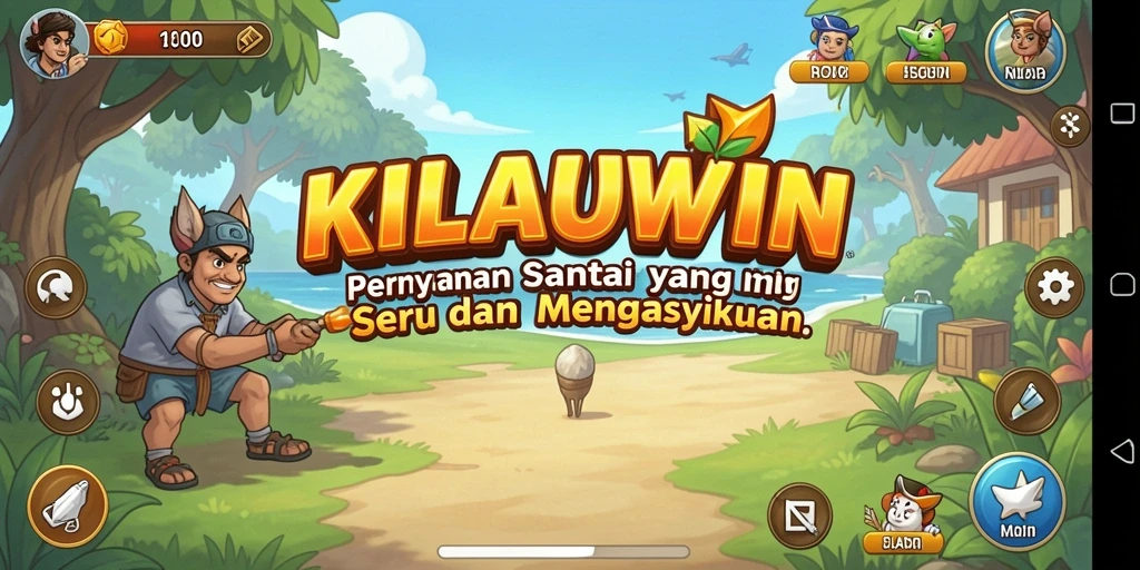 Tampilan gameplay KILAUWIN yang ceria dan penuh warna.