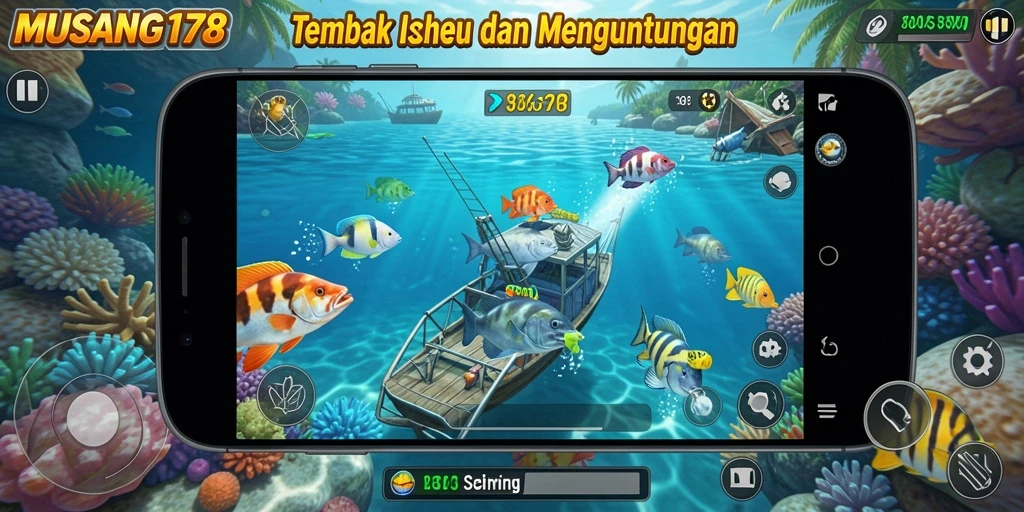 Gameplay seru Tembak Ikan dengan grafis menarik.