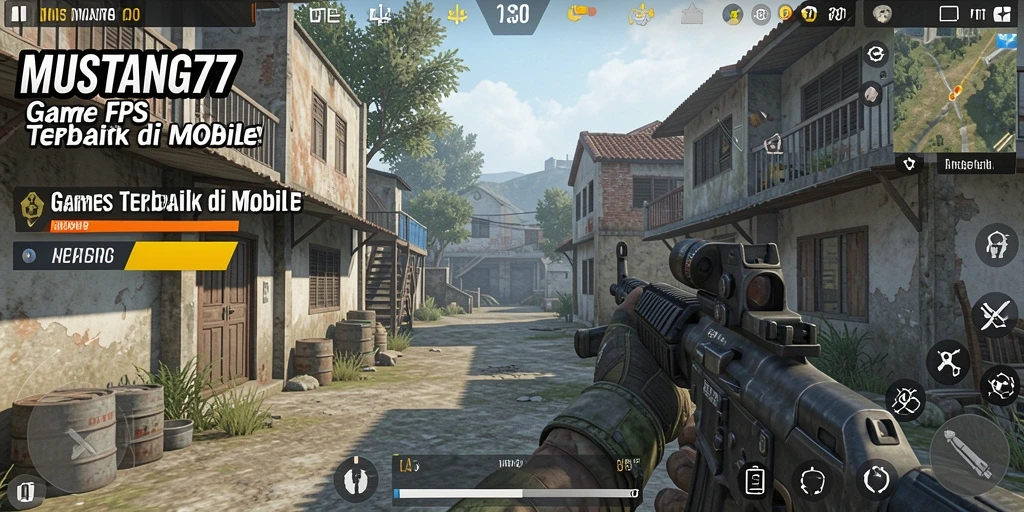 Tampilan aksi seru dari gameplay MUSTANG77 dengan karakter berperang.