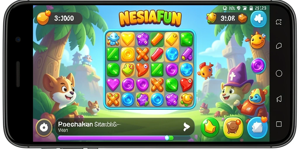 Tampilan warna-warni dari gameplay NESIAFUN yang seru.