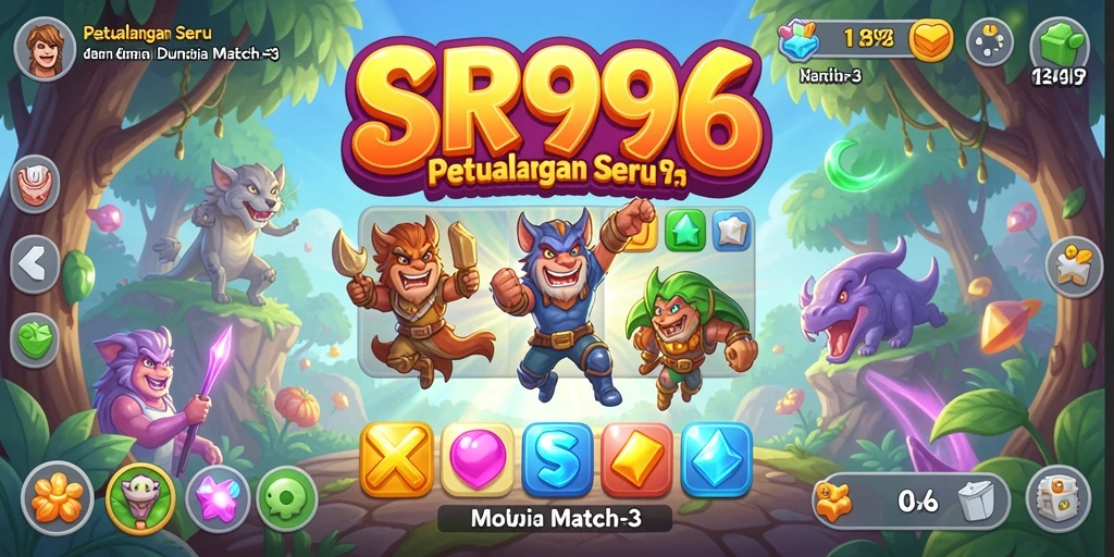 Tangkapan layar gameplay SR996 menunjukkan kombinasi permata yang menakjubkan.