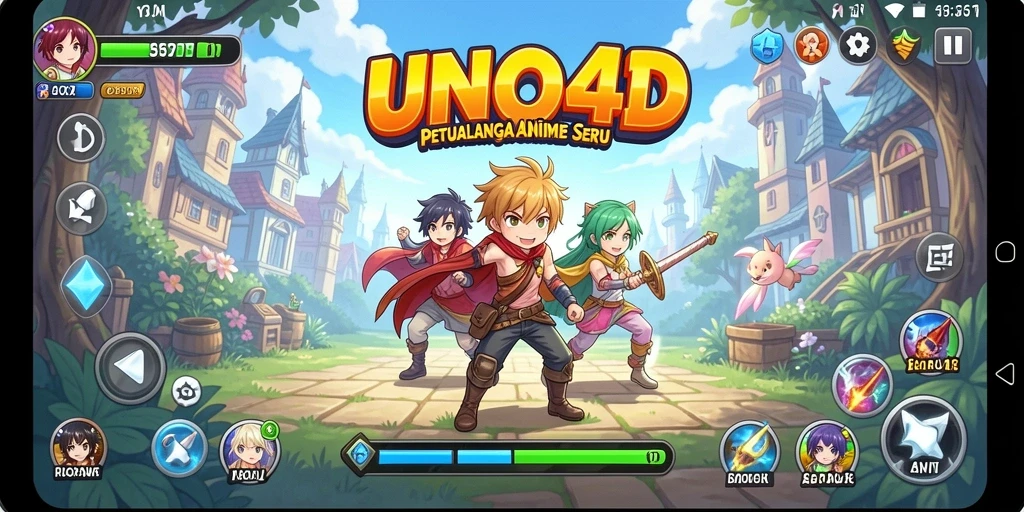 Tampilan gameplay Anime yang menarik di UNO4D.
