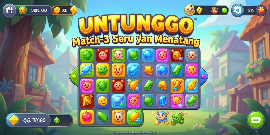 Tangkapan layar dari gameplay seru UNTUNGGO yang penuh warna.