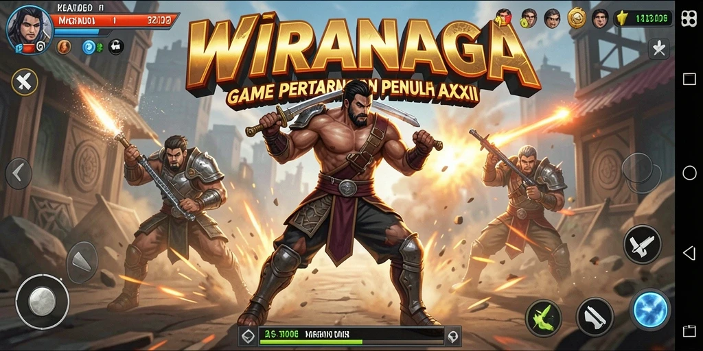 Gameplay menegangkan dalam WIRANAGA dengan pertarungan seru.
