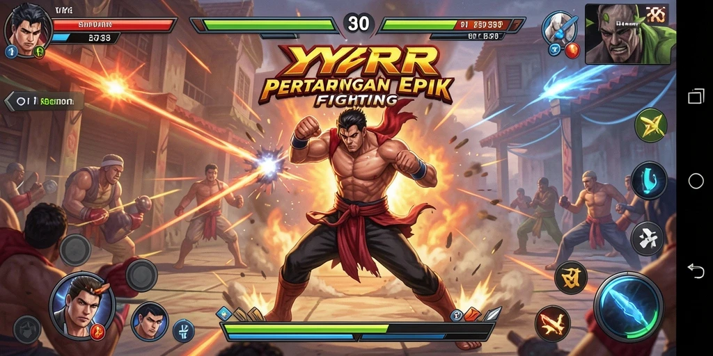 Gameplay YYRR yang menegangkan dalam pertarungan Fighting.